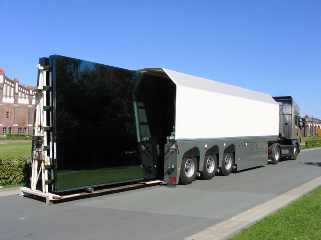 Glastransporter Lkw, Glas-Innenlader, Glastransportwagen, Glastransporter Sallelzug